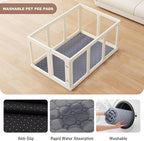 Acrylic Dog Playpen Indoor 24" H 10PCS,Clear Dog Play Pen with Door,Easy Assembe Sturdy&Easy Cleaning Plastic Transparent Pet Fence,Preferable for Puppy Kitty Rabbit Ferret