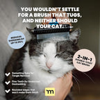 MalsiPree Cat Shedding Brush - 2 in 1 Deshedding Tool & Undercoat Rake for Dense Double-Coats - Dematting Comb - Deshedding Brush for Cats - Pet Hair Removal Tool (Blue) - Dog Grooming Supplies