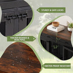 Dog Crate Furniture, 63 Inch Kennel Cage Furniture Large Breed with 3 Drawers, Wooden Double Dog Crate Furniture Table for 2 Dogs, Crates for Large Dogs Furniture - Black