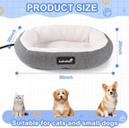 Indoor Heated Cat Bed, Heated Pet Bed for Indoor Cats Kitten Small Dogs Puppy Electric Warming Bed Heater Soft & Cozy Pet Heating Pad with Timer and Temp Adjustable Machine Washable-Oval Gray