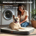 Deconovo Orthopedic Dog Bed for Medium & Large Dogs – Supportive Memory Foam with Washable Cover, Non-Slip Base – Comfort for Senior, Arthritic & Active Pets, White and Grey Side, 44" Lx32 Wx3 Th