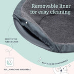 Hepper Cat Nest - Washable Cat Bed with Removable Fluffy Fleece Liner - Cozy Comfy Calming Bed Round Shape - Cat Warming Bed - Donut Bed Desk Ready - Small Bed for Indoor Cats (Grey/Grey)