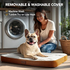 Deconovo Orthopedic Dog Bed for Medium & Large Dogs – Supportive Memory Foam with Washable Cover, Non-Slip Base – Comfort for Senior, Arthritic & Active Pets, White and Orange Side, 44" Lx32 Wx3 Th