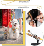 Puppytie No Pull xs Dog Harness with Multifunction Dog Leash,Soft Adjustable No Choke Escape Proof Pet Harness Vest,Suede Bow Yellow,XS