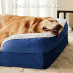 Orthopedic Dog Bed for Extra Large Dogs, Egg Crate Foam Bed for Extra Large Dogs, Equipped with Removable Waterproof Pillow Cover and Anti-Slip Bottom, Pet Bed
