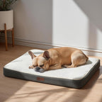 Deconovo Orthopedic Dog Bed for Medium & Large Dogs – Supportive Memory Foam with Washable Cover, Non-Slip Base – Comfort for Senior, Arthritic & Active Pets, White and Grey Side, 44" Lx32 Wx3 Th