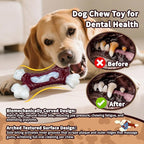 Dog Toys for Aggressive Chewers, Indestructible Dog Chew Toy for Large Dogs, Tough Dog Toys to Keep Them Busy for Small Medium Large Breed, Dog Chew Bone Toy, Bacon Flavor (Red Bone)