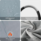 azuza Pet Heating Pad for Dogs and Cats, 6 Adjustable Temperature with Timer, Waterproof and Chew-Resistant Cord, Comfortable Fabric Dog Heating Mat, Auto Power-Off(24"x35")