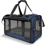 Medium Cat Carrier Large Cat 15 lbs+ Soft Pet Carrier Small Puppy/Ventilated 2 Kittens Car Travel Bag Case/Comfy Big Maine Coons 25 Pounds/Soft-Sided Mesh Kitty Products Dark Blue