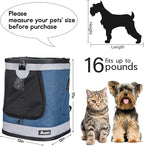 JESPET & GOOPAWS Pet Backpack Carrier for Small Dog, Puppy, Soft Carrier Backpack Ideal for Traveling, Hiking, Walking and Outdoor Activities with Family (Blue Grey)