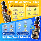 Hemp & Melatonin Calming Drops for Dogs – Day & Night Calming Treat for Anxiety Relief, Stress, Aggression, Separation, Relaxation & Sleep Aid, Bacon Flavor, 2 FL Oz