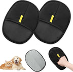 Pet Hair Removal Glove,Electrostatic Efficient Grooming Gloves for Pet Hair,Cat Grooming Gloves,Upgraded Animal Fur Removal Tool,Reusable Cat & Dog Hair Remover for Couch,Carpet,Curtain（2PCS)