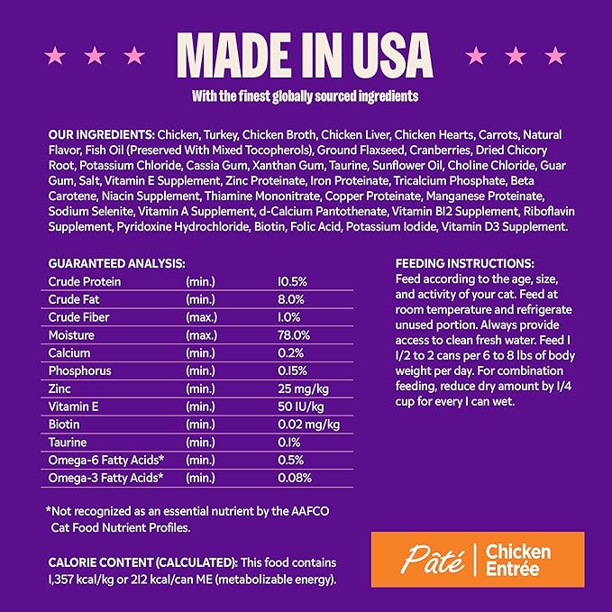 Wellness Complete Health Pate Adult Wet Cat Food, Natural, Protein-Rich, Grain Free, 5.5 Ounce, 24 Pack, (Chicken)