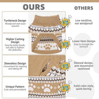 KOOLTAIL Cable Knit Dog Sweater Turtleneck, Cold Weather Pullover Classic Knitwear, Cute Paws Pattern Thick Warm Winter Pet Clothes, Dog Christmas Sweater for Small Medium Large Dogs Cats, Khaki L
