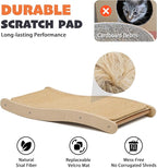 PETKARAY Sisal Cat Scratching Board, Curved Sisal Cat Scratcher, Large Indoor Kitty Scratch Pad, Heavy Duty Wave Lounge Bed for Kitten