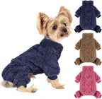 Dog Pajamas Small Sized Dog,Pajamas for Dogs, Winter Chihuahua Yorkie Teacup Cat Sweater Clothes Outfits,Soft Cold Weather Pet Coat Warm Fleece Puppy Pjs (M, Dark Blue)