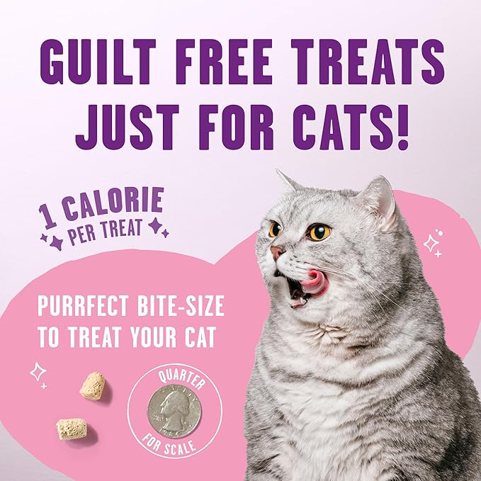 Stella & Chewy's Meowfulls Freeze Dried Cat Treats - Whitefish & Salmon Recipe - Raw Protein with Probiotics & Salmon Oil - 1 Calorie Per Treat - 1.5 oz