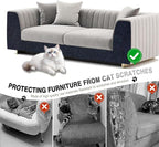 2Pack Total 78.7"x15.8" Cat Scratch Mat for Cat Couch Furniture and Wall Protector | Trimmable Self-Adhesive Carpet Climb Cat Scratcher for Covering Cat Tower and Replacement Pads (Blue)