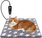 Cat Heating Pad, Waterproof Pet Heating Pad for Cat Dog Outdoor, 11 Adjustable Temperature Cat Warming Bed Mat with Timer, Indoor Heated Cat Bed with Chew Resistant Cord (M: 28'' L X 18'' W)