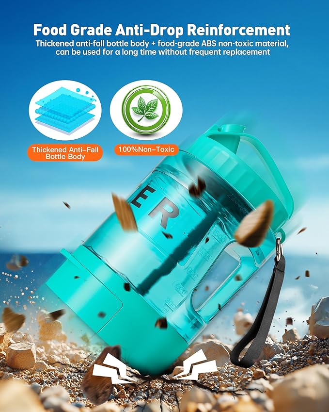 Portable Dog Water Bottle Bowl - 77 oz Travel Water Bowl Dispenser for Dogs Leak Proof, Suitable for Large Pet Drinking, A Must Have for Outdoor, Camping, Walking, Beach Other Scenes （Light Green）