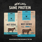 Vital Essentials Freeze-Dried Raw Beef Meal or Mixer Dog Food Crunchy Mini Nibs, 14 oz