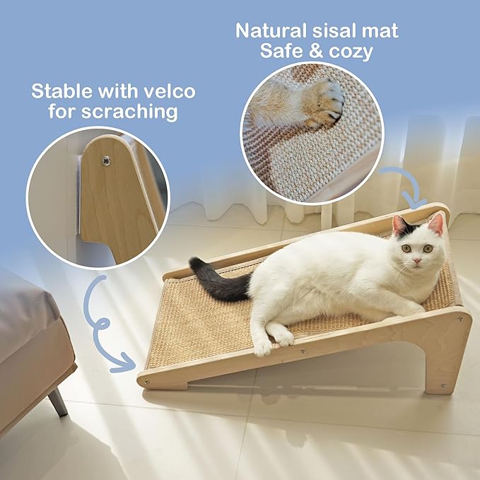 Cat Scratcher, L-Shape Cat Scratching Pad, Sisal Scratchers for Indoor Cats, Protecting Furniture Scratch Pad with Catnip(Small Size)