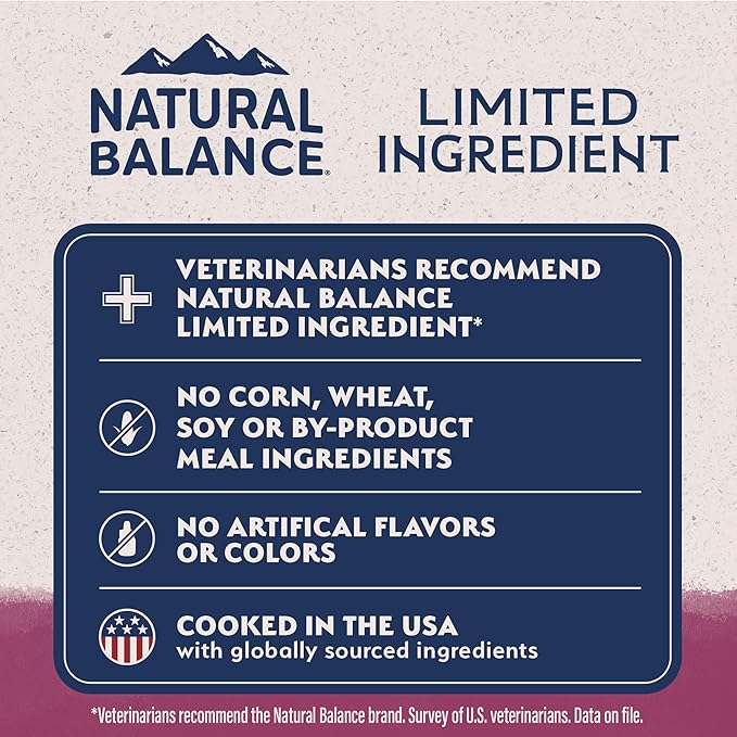 Natural Balance Limited Ingredient Adult Grain-Free Dry Dog Food, Reserve Sweet Potato & Venison Recipe, 12 Pound (Pack of 1)