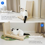 PETKARAY 105° Sisal Cat Scratcher, Sisal Scratch Pad for Indoor Cats, L Shape Kitten Scratching Board, Sturdy Floor Mounted Scratcher with Catnip