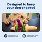 PetSafe Busy Buddy Jack - Keeps Dog Busy - Includes Treats Refill - Treat Holding Dog Toy - Helps Clean Teeth - Durable Rubber - Strong Chewers - Dishwasher Safe - Medium - Purple