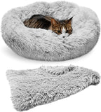 Whiskers & Friends Pet Bed Mat, Small Dogs & Cats Bed, Plush Faux Fur, Round, 23x23x7 inches, 25 lbs Weight Capacity, Orthopedic, Self-Warming, Machine Washable