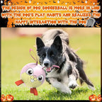 QDAN Rabbit Dog Toys Soccer Ball with Straps, Easter Day Dog Toys for Medium Small Dogs (6 Inch)