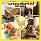 Squeak Plush Dog Toys for Small & Medium Breeds, Chew Resistant Rope to Keep Them Busy for Puppy Teething Chewing, Interactive Indoor/Outdoor Play, Best Pet Gift, Yellow Deer