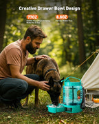 Portable Dog Water Bottle Bowl - 77 oz Travel Water Bowl Dispenser for Dogs Leak Proof, Suitable for Large Pet Drinking, A Must Have for Outdoor, Camping, Walking, Beach Other Scenes （Light Green）