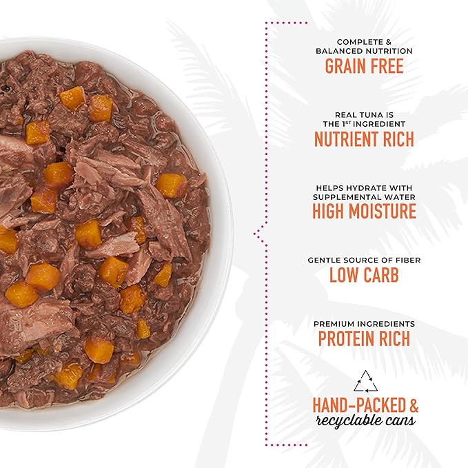 Tiki Cat Aloha Friends, Tuna & Pumpkin, Grain-Free & High Moisture, Wet Cat Food for All Life Stages 5.5 oz. Cans (Pack of 8)