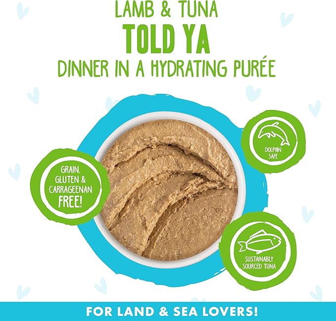 Weruva B.F.F. Play - Best Feline Friend Paté Lovers, Aw Yeah!, Lamb & Tuna Told Ya' with Lamb & Tuna, 2.8oz Can (Pack of 12)