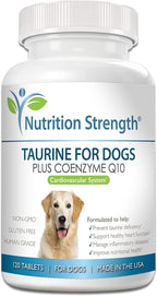 Taurine for Dogs, Support for a Healthy Heart Function, Resist Inflammatory Diseases, with Coenzyme Q10 to Help Manage Heart Failure and DCM in Dogs, 120 Chewable Tablets