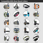 PaiPaitek Shock Collar Replacement Strap for Most of Training Collar, 3/4 Inch Dog Collar Replacement for Wireless Fence and Bark, Adjustable Waterproof TPU Collar Strap - 2 Pack