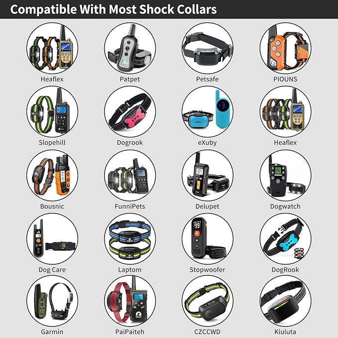 PaiPaitek Shock Collar Replacement Strap for Most of Training Collar, 3/4 Inch Dog Collar Replacement for Wireless Fence and Bark, Adjustable Waterproof TPU Collar Strap - 2 Pack