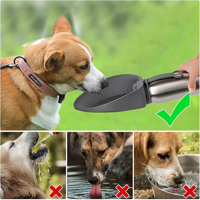 URPOWER 27 Oz Large Dog Water Bottle, Double Wall Insulated Stainless Steel Dog Travel Water Bottle Leak Proof Portable Pet Water Dispenser BPA-Free Drinking Bowl for Dog Outdoor Walking, Hiking