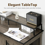 MCombo Large Dog Crate Furniture TV Stand, Wooden Pet Kennel with Double Doors, Indoor Furniture Style Dog House End Table, 1861 (Brown)