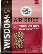 Earth Animal Wisdom Air Dried Dog Food | From The Land Recipe Premium Natural Dog Food | Venison, Beef, Bison | All Breeds & Ages | Made in The USA | 8 Pound Bag