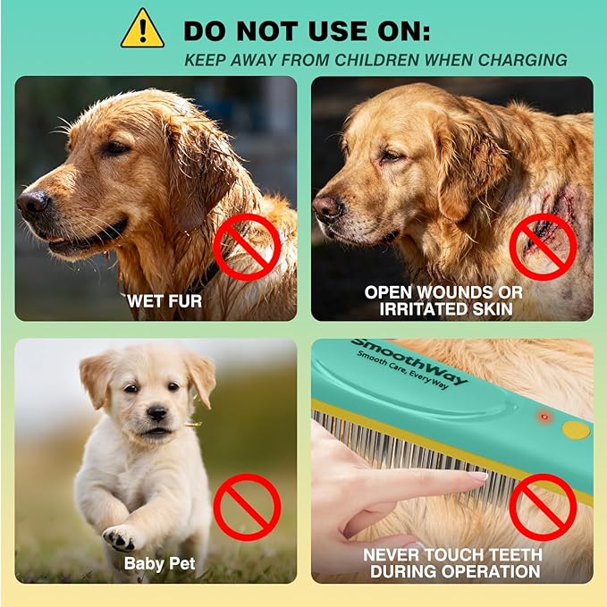 Professional Dual-Mode Flea Comb for Poodles – Micro-Current Assist, Audible Alert, Negative Ion Detangler & Dematting Grooming Tool, USB-C Rechargeable for Long-Haired Pets