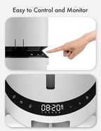 PETLIBRO Automatic Cat Food Dispenser for 2 Pets 5L Auto Dog Feeder Dry Food Dispenser with Splitter & 2 Stainless Bowls, 10s Meal Call and Timer Setting 50 Portions 6 Meals Per Day, Dual Tray Feeder