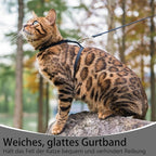 PUPTECK Adjustable Cat Harness and Leash Set Escape Proof Kitten Strap Collar for Walking Travel, Black