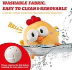 Interactive Dog Toys, Squeaky Moving Ball Toy with Jumping & Music Modes, Rechargeable Plush Chew Toys for Small/Medium/Large Dogs to Keep Puppy Busy Pet Toys (Chick)