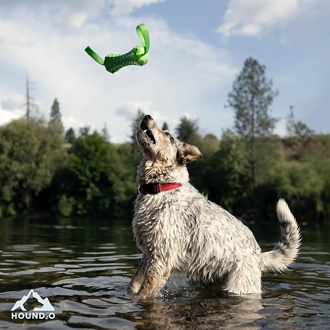 Playology Hound2O Dog Toys | Floating Tug Stick for Tug of War | Green Outdoor Toy - Easy to Clean and Made from Non Toxic Materials