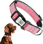 Personalized Dog Collar with QR Code tag for pet ID, Reflective Safety Collar, Suitable for Small, Medium, and Large Dogs (Pink, Small)