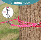 Reflective Cat Leash -50FT Cat Cable Out Escape Proof Walking Leads Yard Long Durable Safe Leash Traning Play Outdoor for Puppies/Kittens/Small Animals(Hotpink)