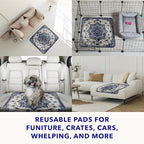 PUPIBOO Washable Pee Pads for Dogs and Cats - Super Absorbent Reusable Puppy Training Pads - 100% Waterproof, Leak-Proof & Non-Slip Whelping Pads for Pet Housebreaking