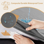 BFPETHOME Outdoor Dog Beds for Large Dogs, Waterproof Dog Bed for Medium, Large, Extra Large Dogs, Orthopedic Pet Bed with Removable Washable Cover, Egg Crate Foam Pet Bed Mat. (47 x 29 In, Dark Grey)